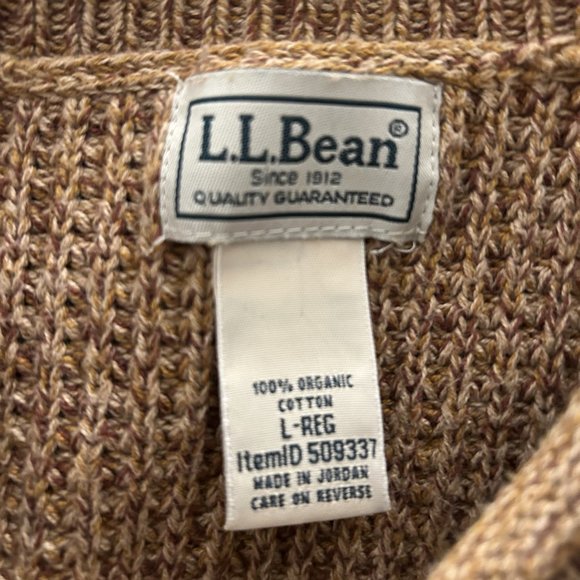 Men's L.L.Bean Organic Cotton Waffle Sweater, Rollneck Crew - Large - Picture 3 of 8